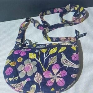 Vera Bradley Floral Nightingale Pattern All-In-One Small Crossbody Bag
